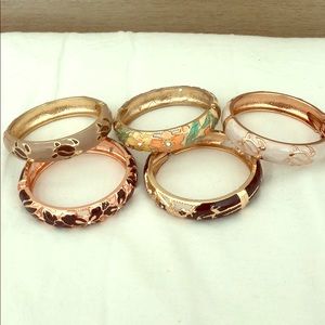 Hawaiian medal/porcelain bangles bundle
